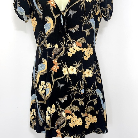 Reformation “Açaí” Dress Mini Tropical Bird Print  Nwot Sz 2 - Picture 3 of 8